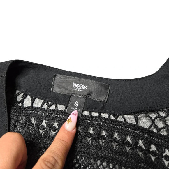 Mossimo Black Crochet Kimono - Picture 2 of 3